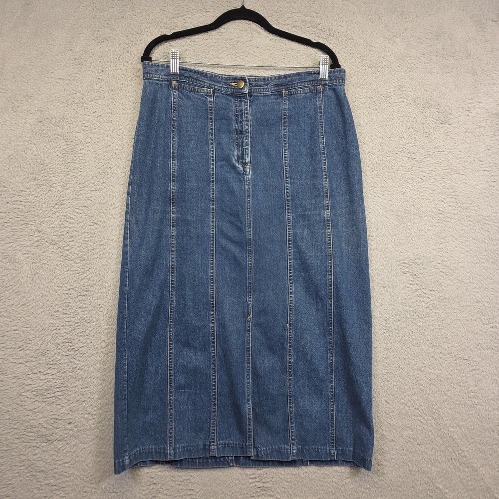 St. John's‎ Bay Denim Skirt Women's 14 Blue Jean Western Cowgirl Midi Classic